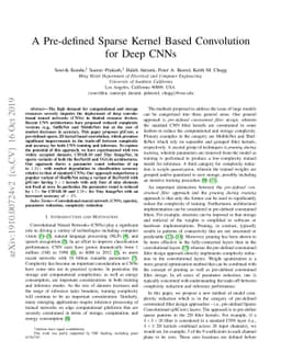 A Pre-defined Sparse Kernel Based Convolution for Deep CNNs
