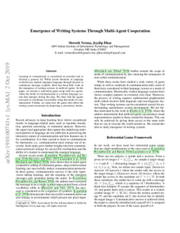 Emergence of Writing Systems Through Multi-Agent Cooperation