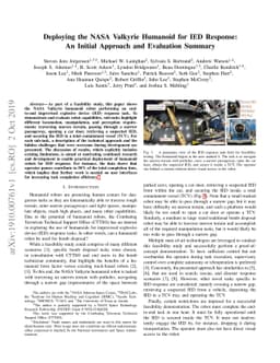 Deploying the NASA Valkyrie Humanoid for IED Response: An Initial
  Approach and Evaluation Summary