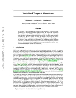 Variational Temporal Abstraction