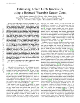 Estimating Lower Limb Kinematics using a Reduced Wearable Sensor Count