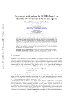 Parameter estimation for SPDEs based on discrete observations in time
  and space