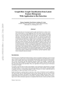 Graph-Hist: Graph Classification from Latent Feature Histograms With
  Application to Bot Detection