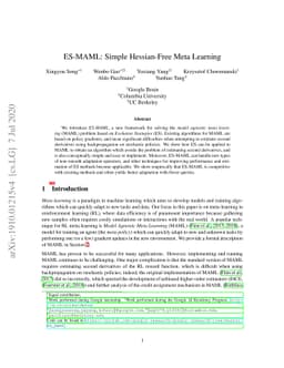 ES-MAML: Simple Hessian-Free Meta Learning