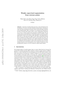 Weakly supervised segmentation from extreme points
