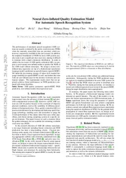 Neural Zero-Inflated Quality Estimation Model For Automatic Speech
  Recognition System