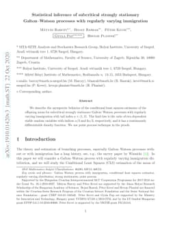 Statistical inference of subcritical strongly stationary Galton--Watson
  processes with regularly varying immigration