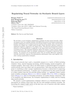 Regularizing Neural Networks via Stochastic Branch Layers