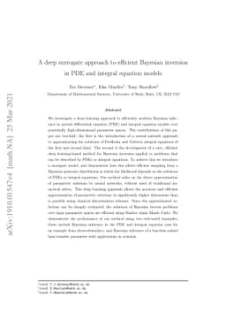A deep surrogate approach to efficient Bayesian inversion in PDE and
  integral equation models
