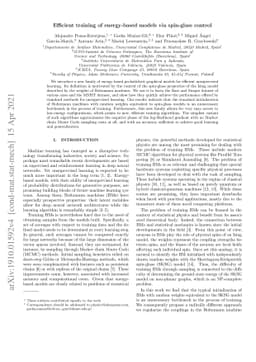 Efficient training of energy-based models via spin-glass control
