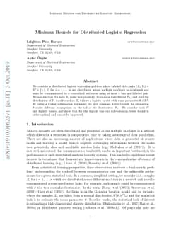 Minimax Bounds for Distributed Logistic Regression