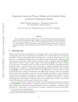 Exploring Generative Physics Models with Scientific Priors in Inertial
  Confinement Fusion