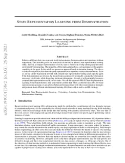 State Representation Learning from Demonstration