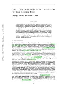 Causal Induction from Visual Observations for Goal Directed Tasks