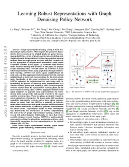 Learning Robust Representations with Graph Denoising Policy Network