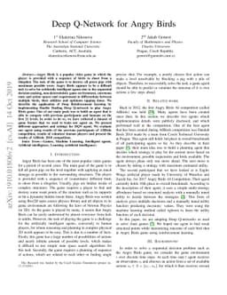 Deep Q-Network for Angry Birds