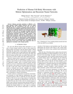 Prediction of Human Full-Body Movements with Motion Optimization and
  Recurrent Neural Networks