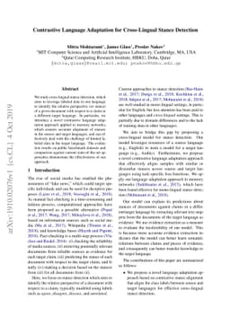 Contrastive Language Adaptation for Cross-Lingual Stance Detection