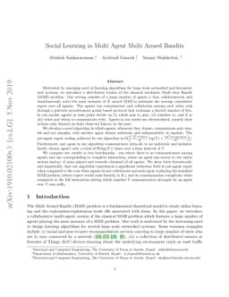 Social Learning in Multi Agent Multi Armed Bandits