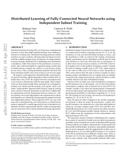 Distributed Learning of Deep Neural Networks using Independent Subnet
  Training