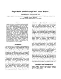 Requirements for Developing Robust Neural Networks