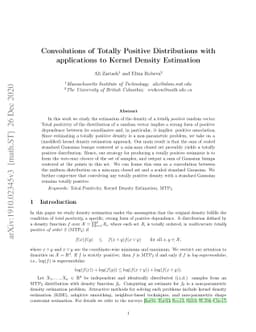 Convolutions of Totally Positive Distributions with applications to
  Kernel Density Estimation