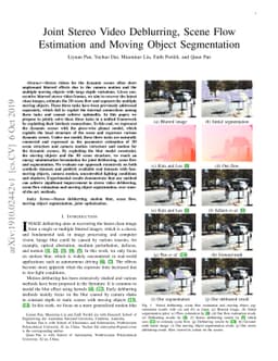 Joint Stereo Video Deblurring, Scene Flow Estimation and Moving Object
  Segmentation