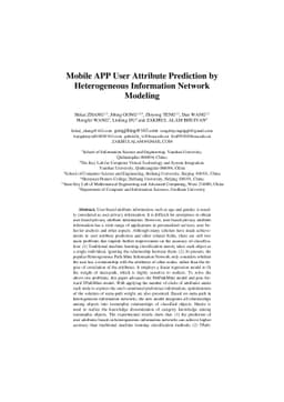 Mobile APP User Attribute Prediction by Heterogeneous Information
  Network Modeling