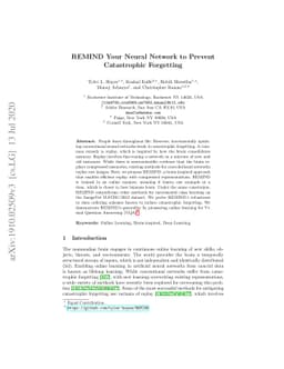 REMIND Your Neural Network to Prevent Catastrophic Forgetting
