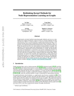 Rethinking Kernel Methods for Node Representation Learning on Graphs