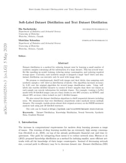 Soft-Label Dataset Distillation and Text Dataset Distillation