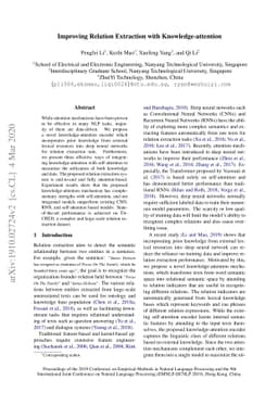 Improving Relation Extraction with Knowledge-attention