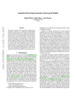 Semantic Preserving Generative Adversarial Models