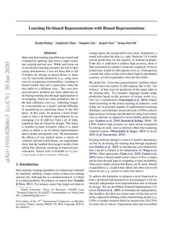 Learning De-biased Representations with Biased Representations