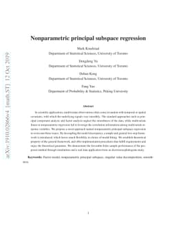 Nonparametric principal subspace regression