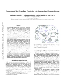 Commonsense Knowledge Base Completion with Structural and Semantic
  Context