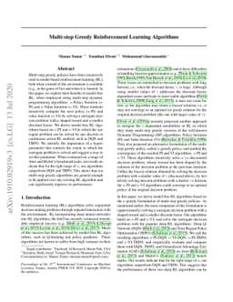 Multi-step Greedy Reinforcement Learning Algorithms