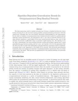Algorithm-Dependent Generalization Bounds for Overparameterized Deep
  Residual Networks