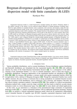 Bregman-divergence-guided Legendre exponential dispersion model with
  finite cumulants (K-LED)