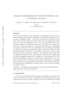 Sequence embeddings help to identify fraudulent cases in healthcare
  insurance