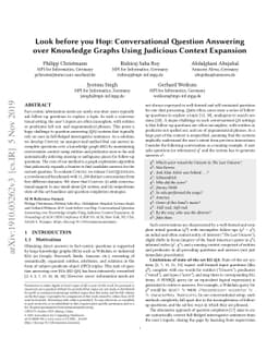 Look before you Hop: Conversational Question Answering over Knowledge
  Graphs Using Judicious Context Expansion
