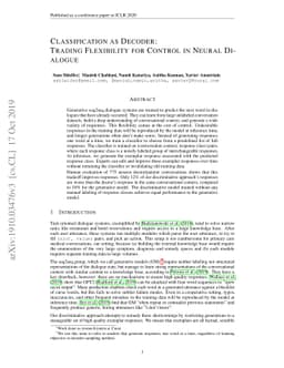 Classification As Decoder: Trading Flexibility For Control In Neural
  Dialogue