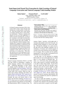 Semi-Supervised Neural Text Generation by Joint Learning of Natural
  Language Generation and Natural Language Understanding Models