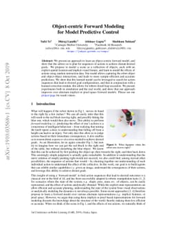 Object-centric Forward Modeling for Model Predictive Control