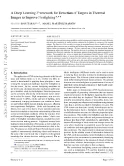 A Deep Learning Framework for Detection of Targets in Thermal Images to
  Improve Firefighting