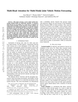 Multi-Head Attention for Multi-Modal Joint Vehicle Motion Forecasting