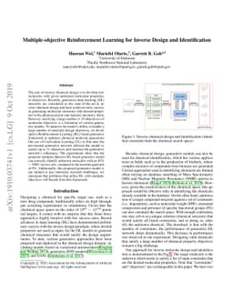 Multiple-objective Reinforcement Learning for Inverse Design and
  Identification