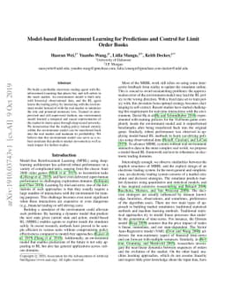 Model-based Reinforcement Learning for Predictions and Control for Limit
  Order Books