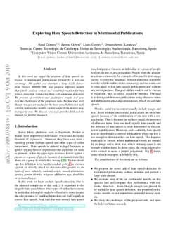 Exploring Hate Speech Detection in Multimodal Publications