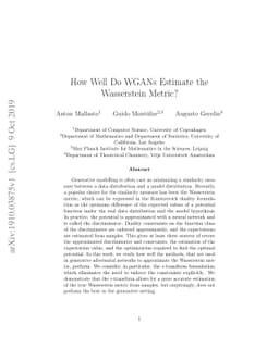 How Well Do WGANs Estimate the Wasserstein Metric?